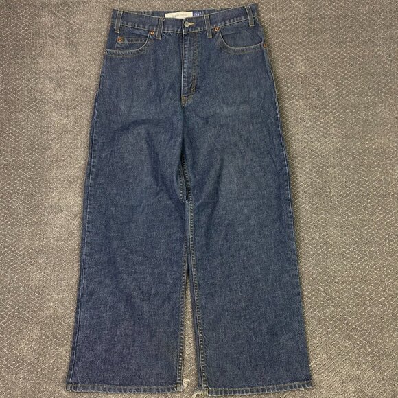 Vintage Y2K Gap Super Wide Leg Jeans Men's Women's 30 x 33 Baggy Skater Grunge - Picture 3 of 15